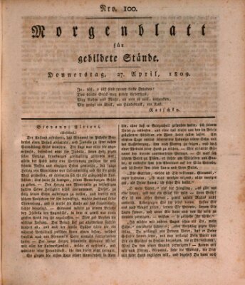 Morgenblatt für gebildete Stände Donnerstag 27. April 1809