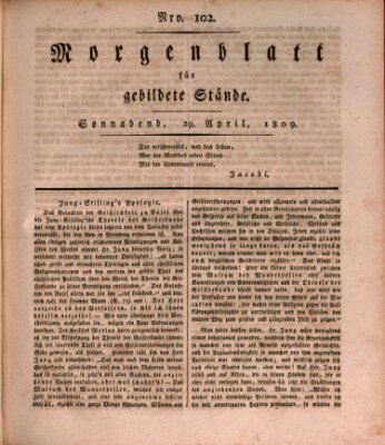 Morgenblatt für gebildete Stände Samstag 29. April 1809