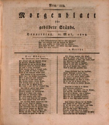 Morgenblatt für gebildete Stände Donnerstag 11. Mai 1809