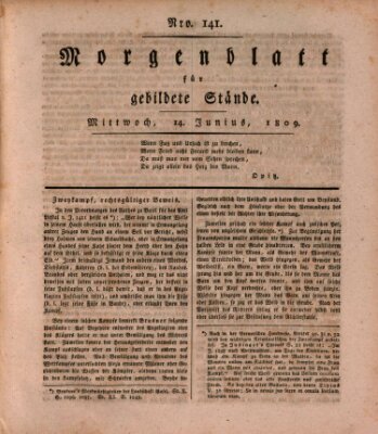 Morgenblatt für gebildete Stände Mittwoch 14. Juni 1809