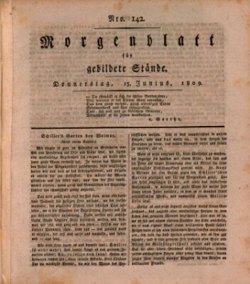 Morgenblatt für gebildete Stände Donnerstag 15. Juni 1809