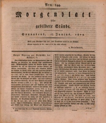 Morgenblatt für gebildete Stände Samstag 17. Juni 1809