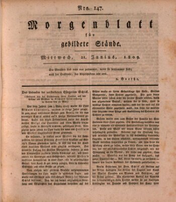 Morgenblatt für gebildete Stände Mittwoch 21. Juni 1809