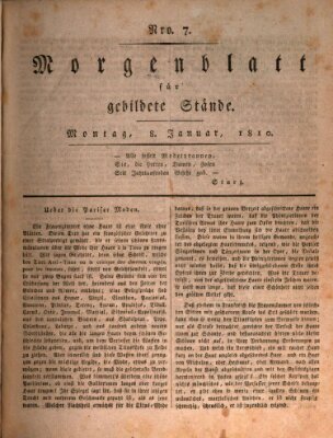 Morgenblatt für gebildete Stände Montag 8. Januar 1810