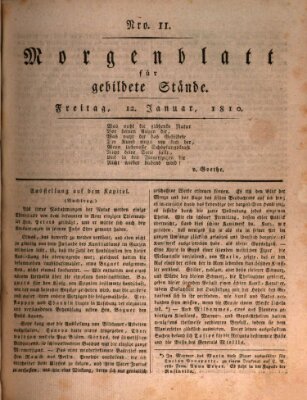 Morgenblatt für gebildete Stände Freitag 12. Januar 1810