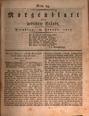 Morgenblatt für gebildete Stände Dienstag 16. Januar 1810