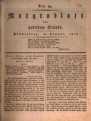 Morgenblatt für gebildete Stände Donnerstag 25. Januar 1810