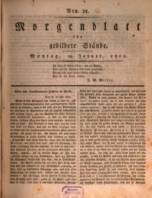 Morgenblatt für gebildete Stände Montag 29. Januar 1810