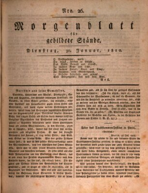 Morgenblatt für gebildete Stände Dienstag 30. Januar 1810