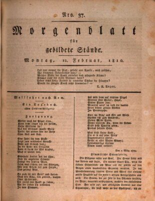 Morgenblatt für gebildete Stände Montag 12. Februar 1810