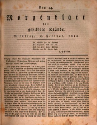 Morgenblatt für gebildete Stände Dienstag 20. Februar 1810