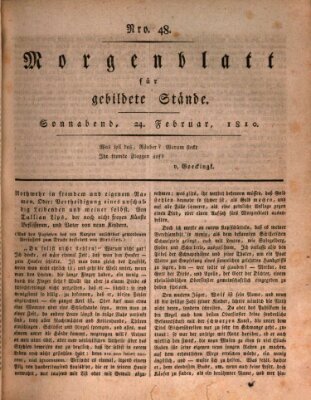 Morgenblatt für gebildete Stände Samstag 24. Februar 1810