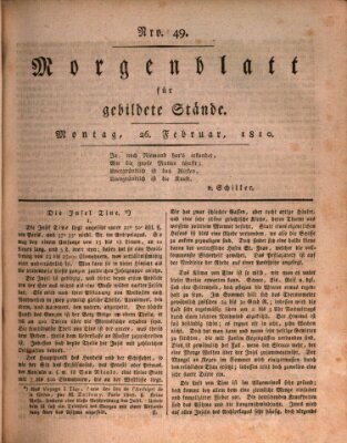 Morgenblatt für gebildete Stände Montag 26. Februar 1810