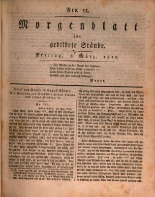 Morgenblatt für gebildete Stände Freitag 2. März 1810