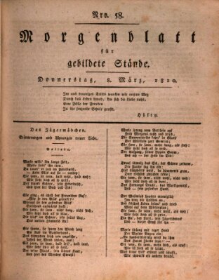 Morgenblatt für gebildete Stände Donnerstag 8. März 1810