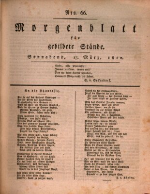 Morgenblatt für gebildete Stände Samstag 17. März 1810