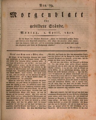 Morgenblatt für gebildete Stände Montag 2. April 1810