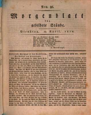 Morgenblatt für gebildete Stände Dienstag 10. April 1810