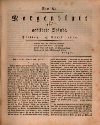 Morgenblatt für gebildete Stände Freitag 13. April 1810