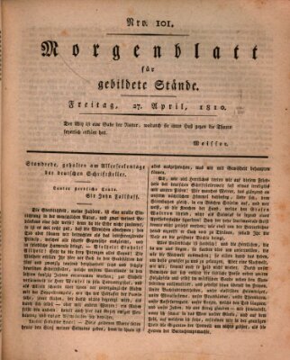 Morgenblatt für gebildete Stände Freitag 27. April 1810