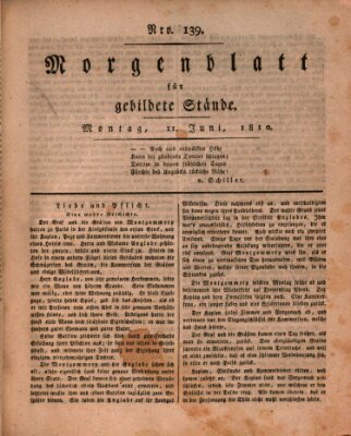 Morgenblatt für gebildete Stände Montag 11. Juni 1810