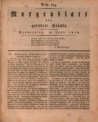 Morgenblatt für gebildete Stände Donnerstag 28. Juni 1810