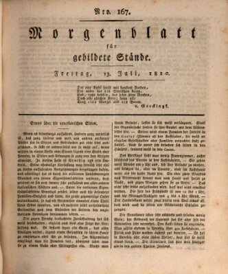 Morgenblatt für gebildete Stände Freitag 13. Juli 1810