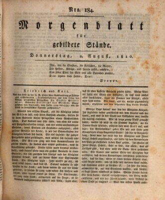 Morgenblatt für gebildete Stände Donnerstag 2. August 1810