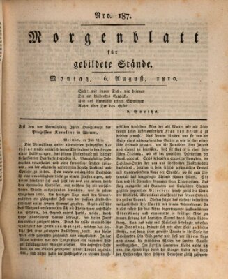 Morgenblatt für gebildete Stände Montag 6. August 1810