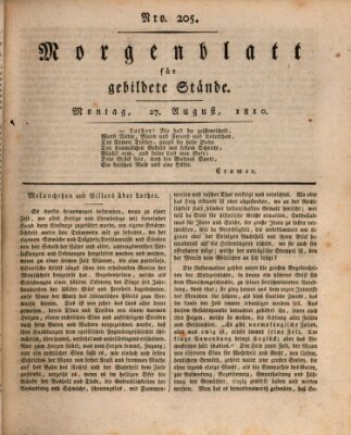 Morgenblatt für gebildete Stände Montag 27. August 1810