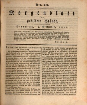 Morgenblatt für gebildete Stände Dienstag 4. September 1810