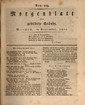 Morgenblatt für gebildete Stände Mittwoch 12. September 1810