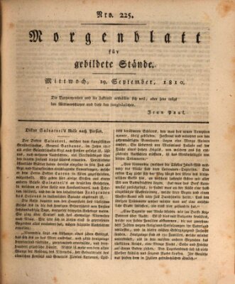 Morgenblatt für gebildete Stände Mittwoch 19. September 1810