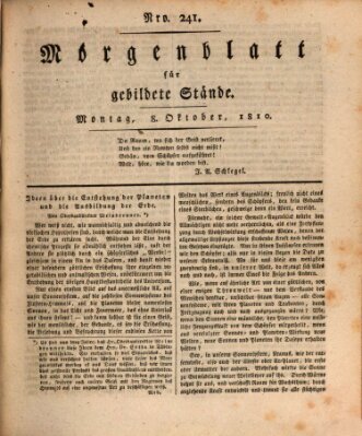 Morgenblatt für gebildete Stände Montag 8. Oktober 1810