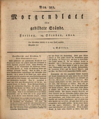 Morgenblatt für gebildete Stände Freitag 19. Oktober 1810