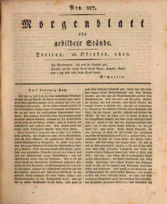 Morgenblatt für gebildete Stände Freitag 26. Oktober 1810