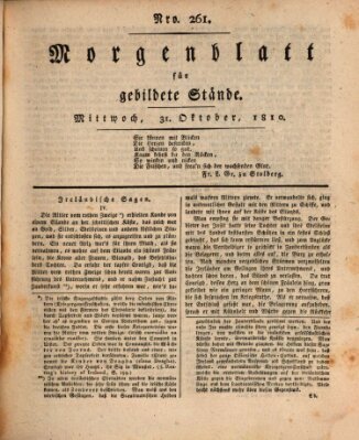 Morgenblatt für gebildete Stände Mittwoch 31. Oktober 1810