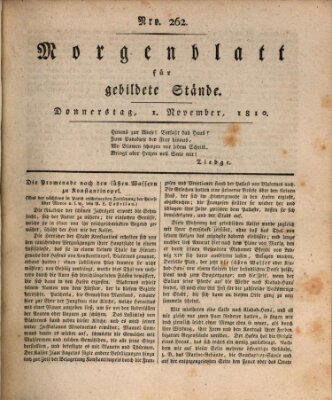 Morgenblatt für gebildete Stände Donnerstag 1. November 1810