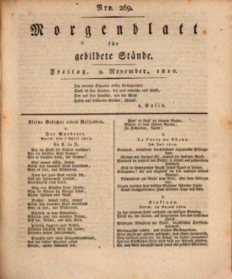 Morgenblatt für gebildete Stände Freitag 9. November 1810