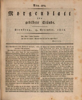 Morgenblatt für gebildete Stände Dienstag 13. November 1810