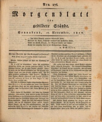 Morgenblatt für gebildete Stände Samstag 17. November 1810