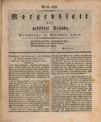 Morgenblatt für gebildete Stände Dienstag 20. November 1810