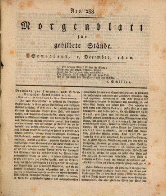 Morgenblatt für gebildete Stände Samstag 1. Dezember 1810