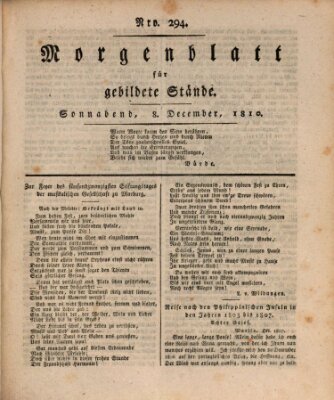 Morgenblatt für gebildete Stände Samstag 8. Dezember 1810