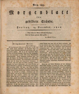 Morgenblatt für gebildete Stände Freitag 14. Dezember 1810