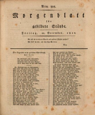 Morgenblatt für gebildete Stände Freitag 21. Dezember 1810