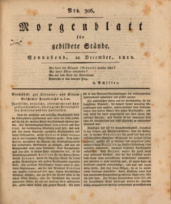 Morgenblatt für gebildete Stände Samstag 22. Dezember 1810