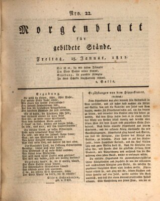 Morgenblatt für gebildete Stände Freitag 25. Januar 1811