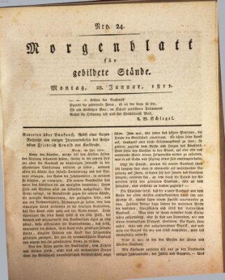 Morgenblatt für gebildete Stände Montag 28. Januar 1811