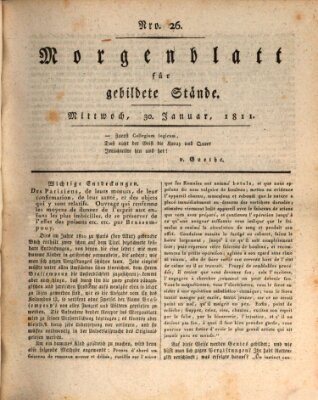 Morgenblatt für gebildete Stände Mittwoch 30. Januar 1811